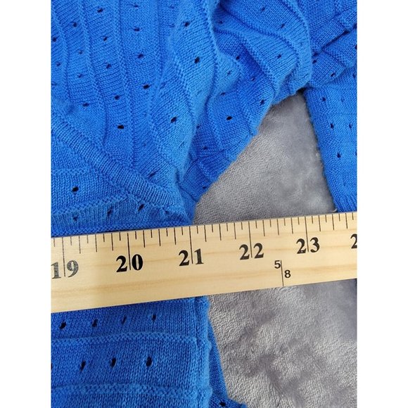 C Wonder Large blue‎ eyelet pattern, open front cardigan - Picture 8 of 8